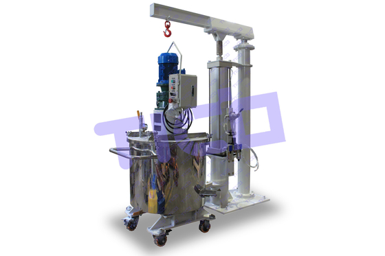 1.1KW मिक्सिंग पावर ट्रांसफर बकेट 60L प्लैनेटरी वैक्यूम मिक्सर के लिए L660*W660*H1375mm आकार में